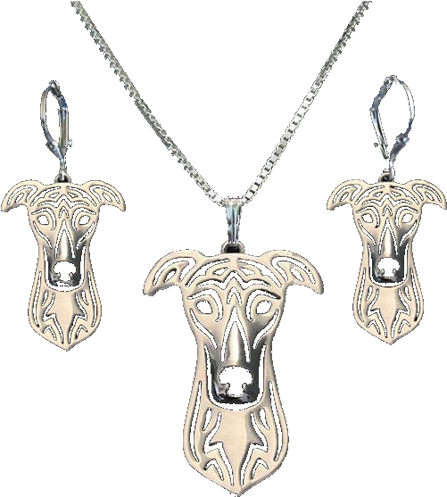 Greyhound Jewelry Set Silver