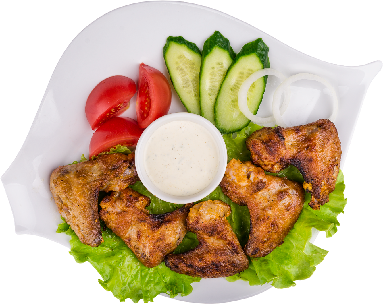 Grilled Chicken Wingswith Veggiesand Dip