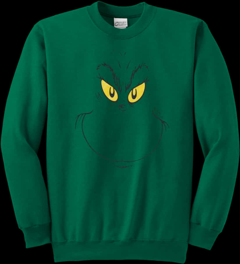 Grinch Face Green Sweatshirt