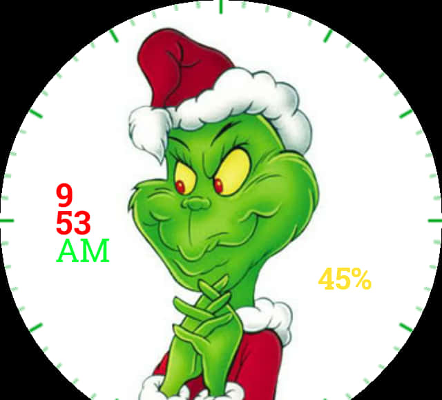 Grinch Santa Hat Battery Indicator