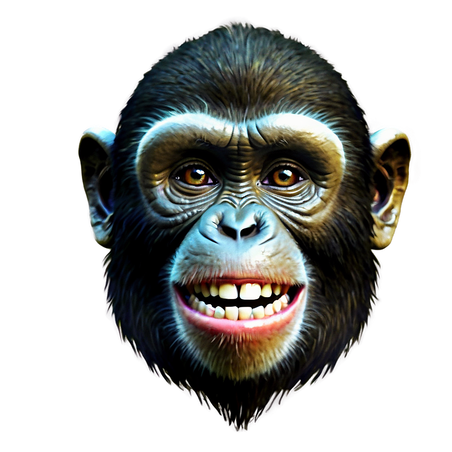 Grinning Monkey Face Png 32