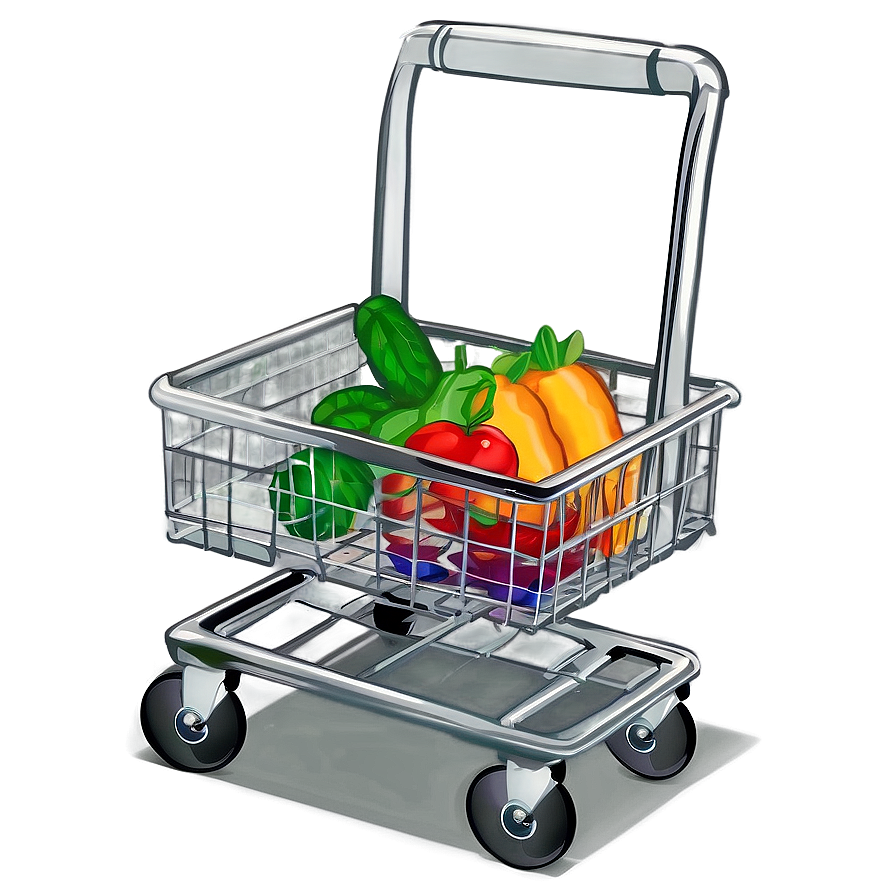 Grocery Cart Illustration Png 06282024