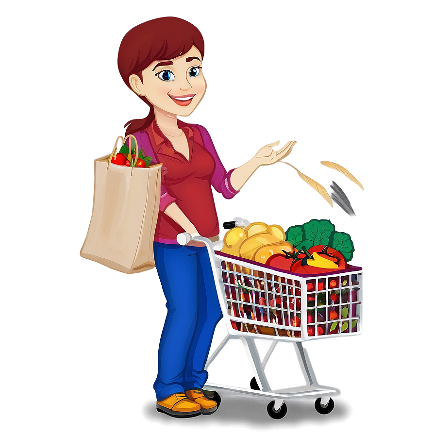 Grocery Cart Outline Png 06282024