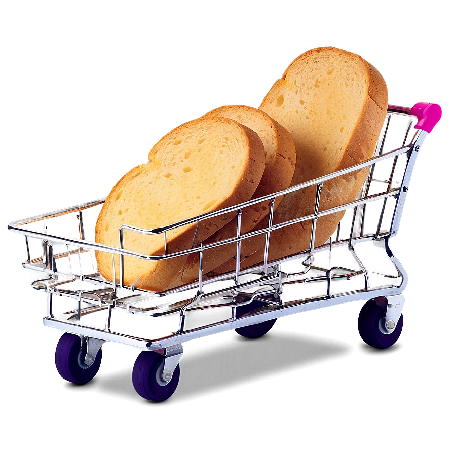 Grocery Cart With Bread Png Dhg75