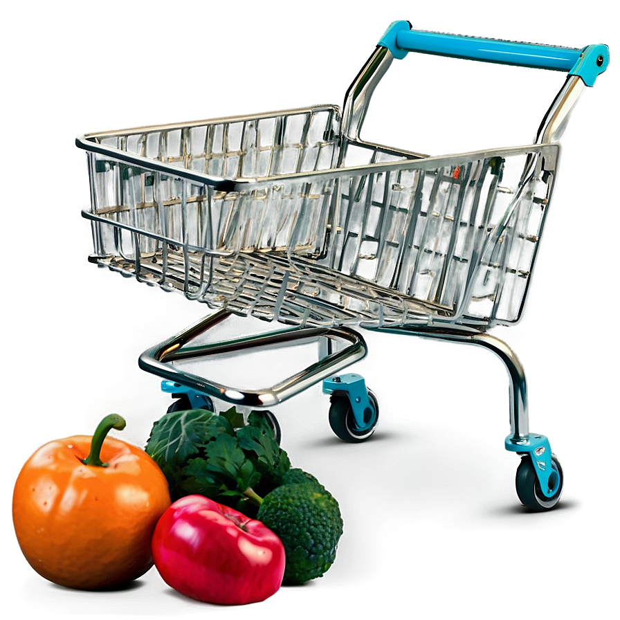 Grocery Cart With Produce Png Smn58