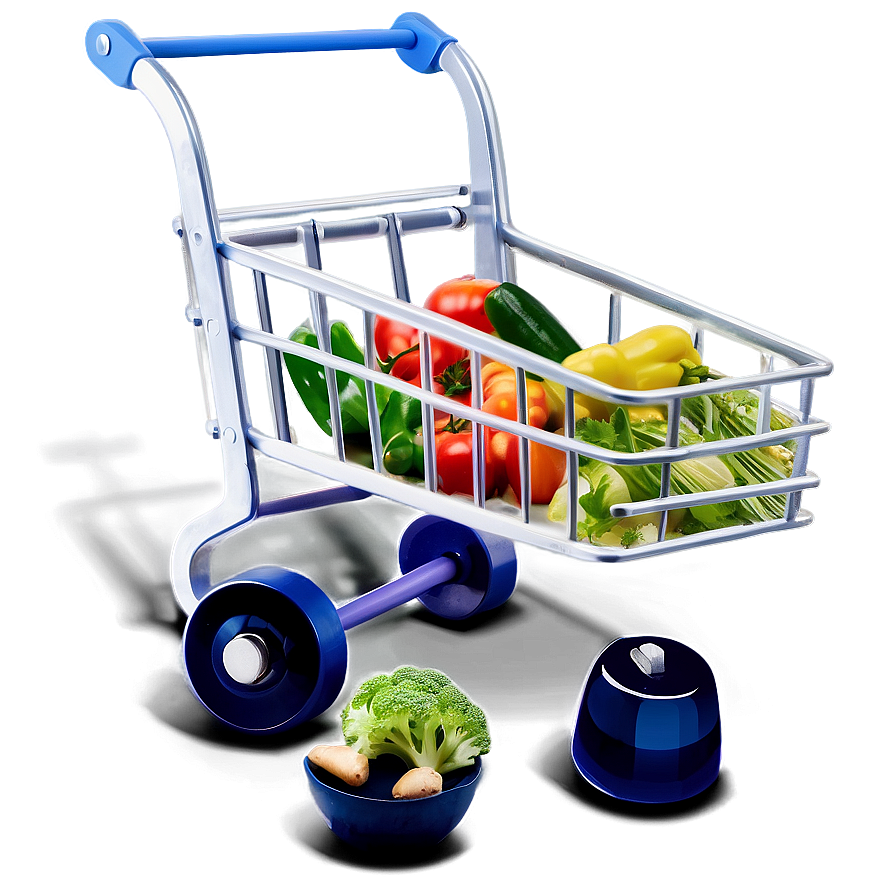 Grocery Cart With Vegetables Png Gkg