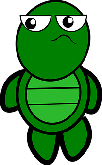 Grumpy Cartoon Turtle