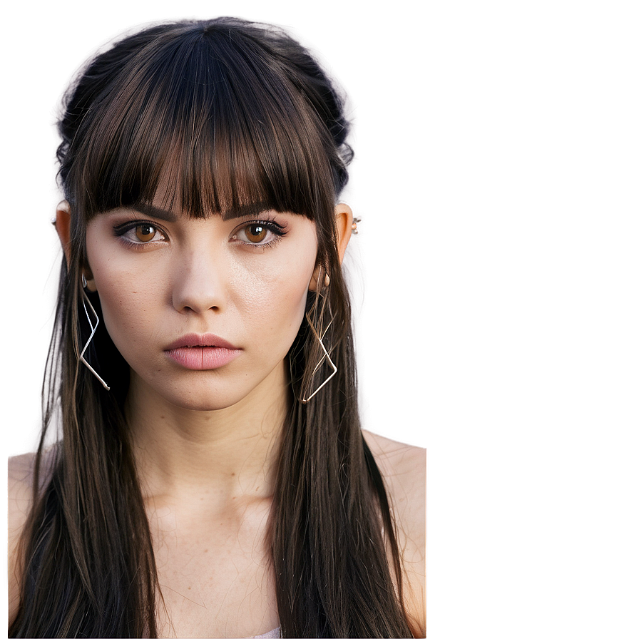 Grunge Bangs Hairstyle Png Msb39