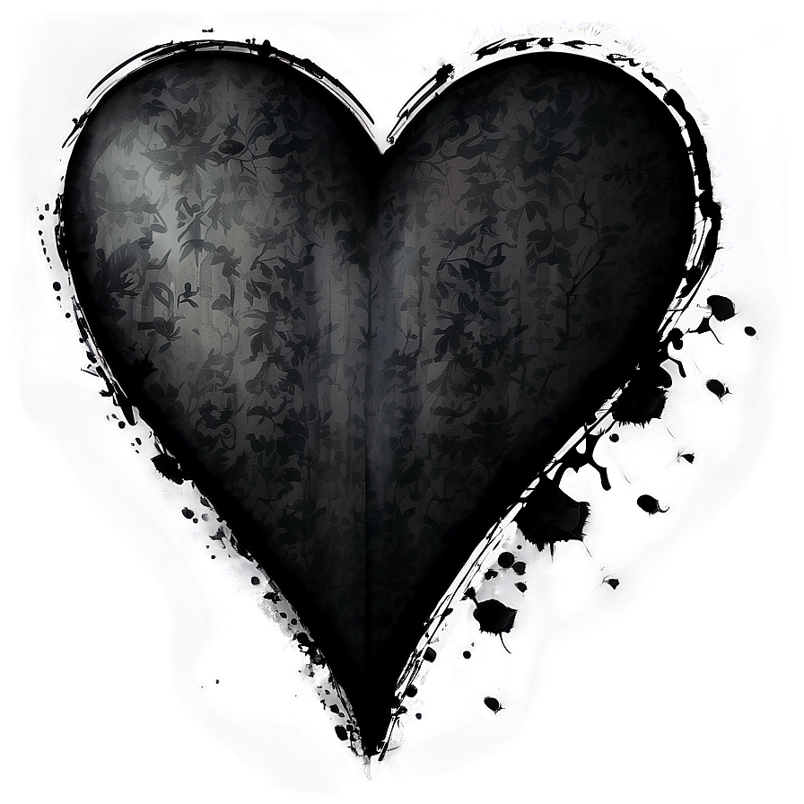 Grunge Black Heart Png Giw26