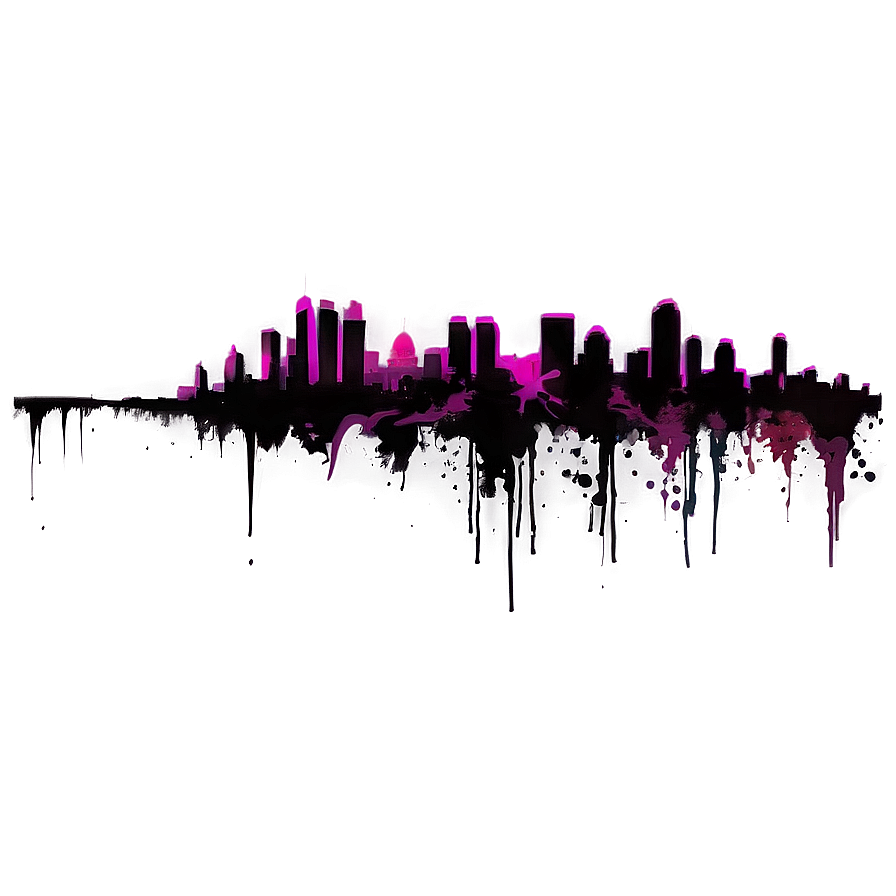 Grunge City Skyline Png Yok66