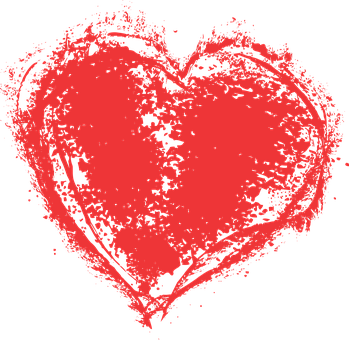 Grunge Heart Red Black Background