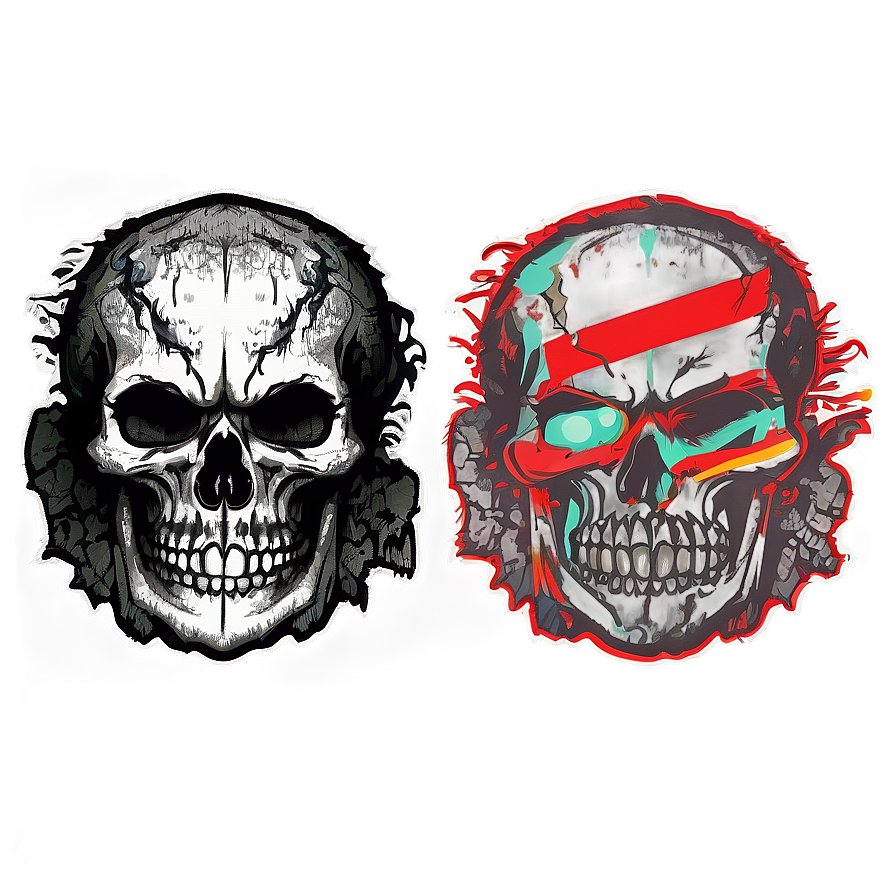 Grunge Skull Face Picture Png Jrb