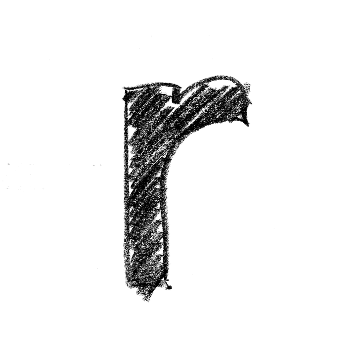 Grunge Style Letter R