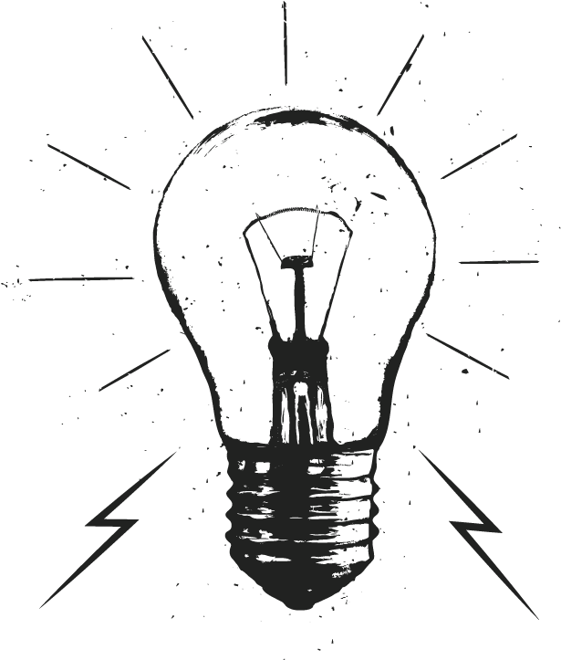 Grunge Style Lightbulb Illustration