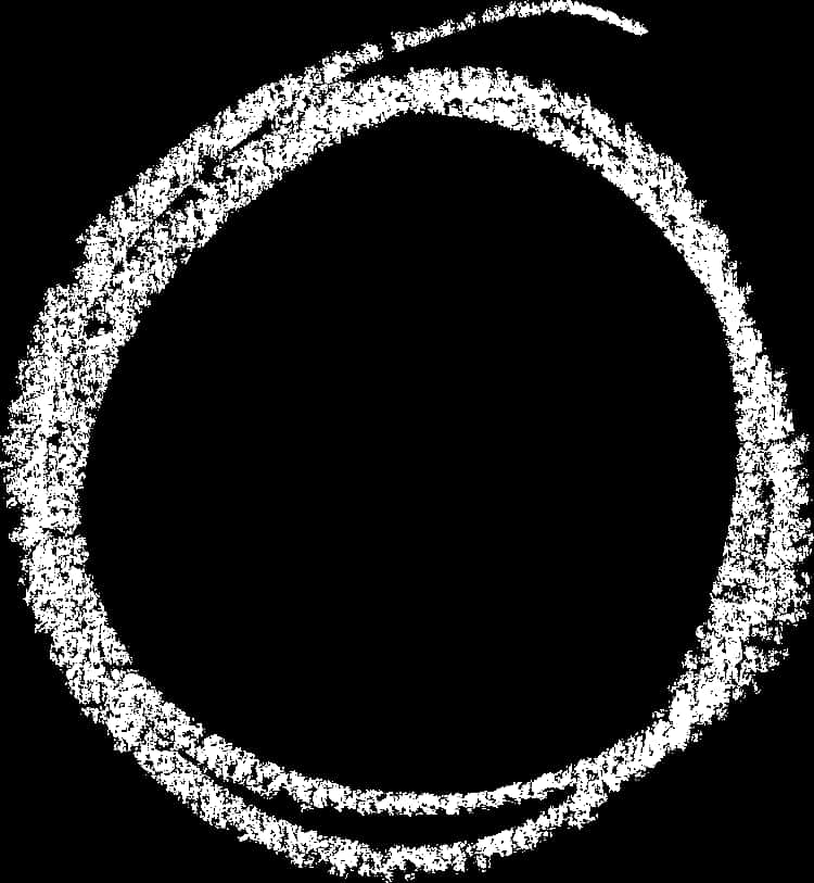 Grunge Style White Circleon Black Background