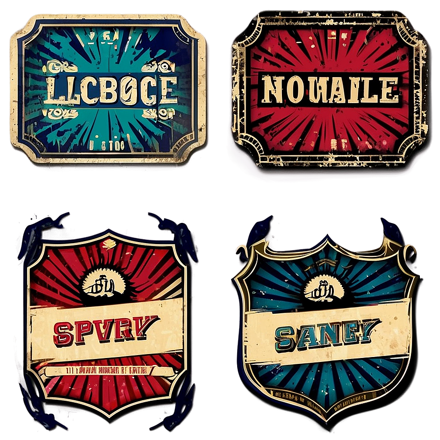 Grunge Vintage Labels Png Xbv81