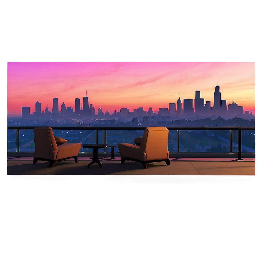 Gta Online Sunset Cityscape Png 25