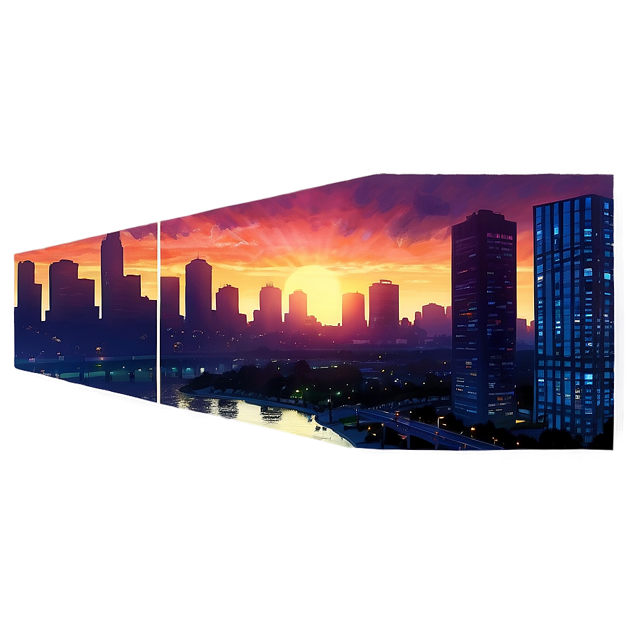 Gta Online Sunset Cityscape Png Mll