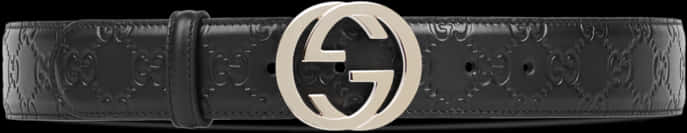 Gucci Black Leather Beltwith G G Buckle