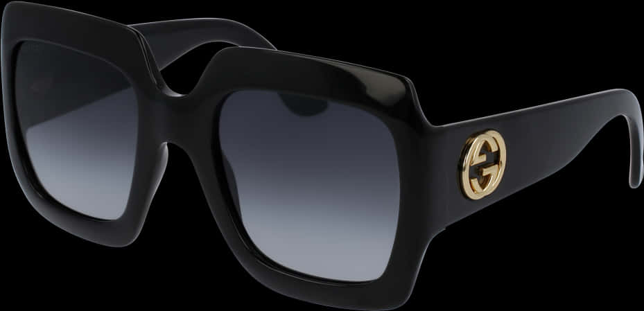 Gucci Black Sunglasseswith Gold Logo