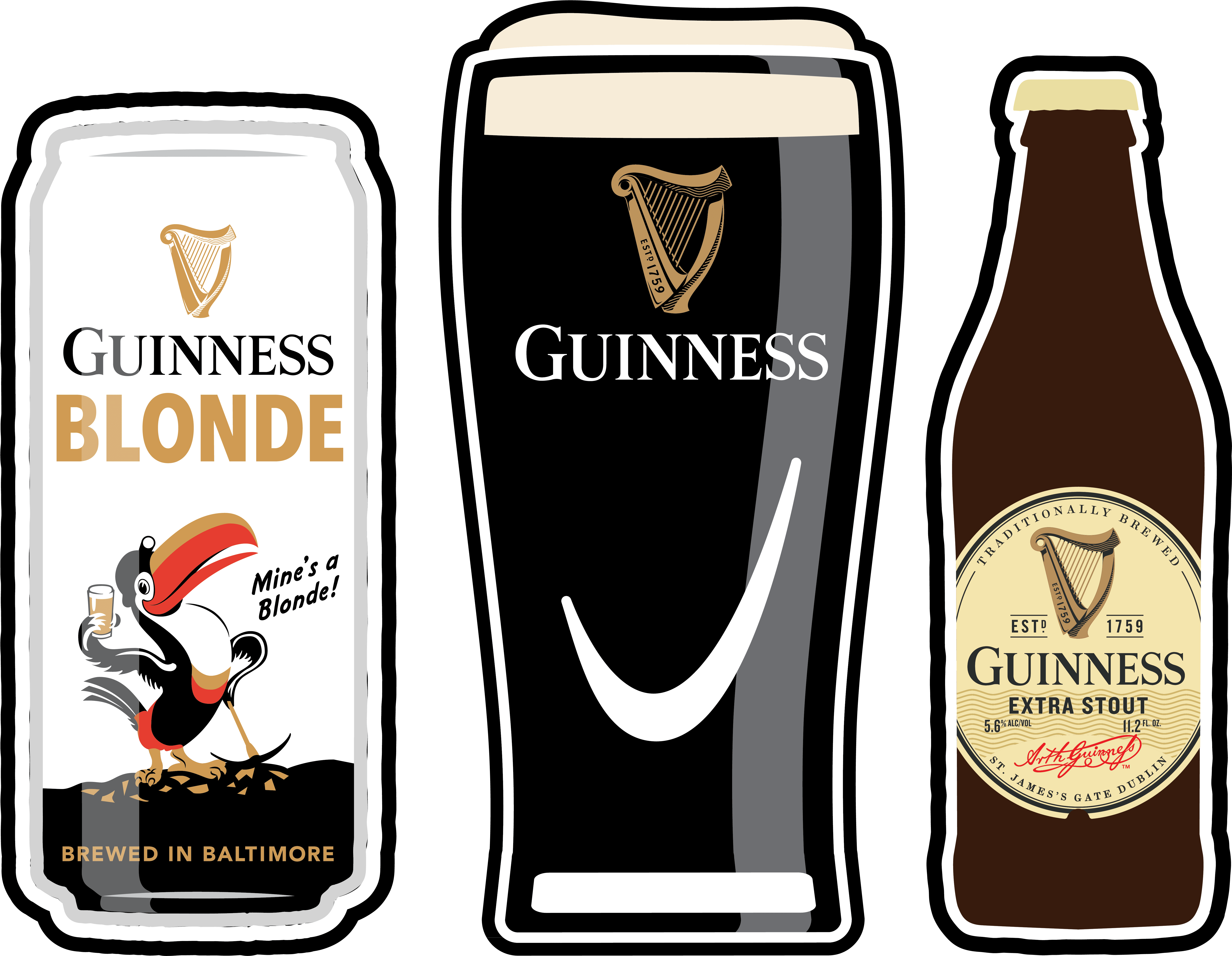 Guinness Beer Variety Illustration