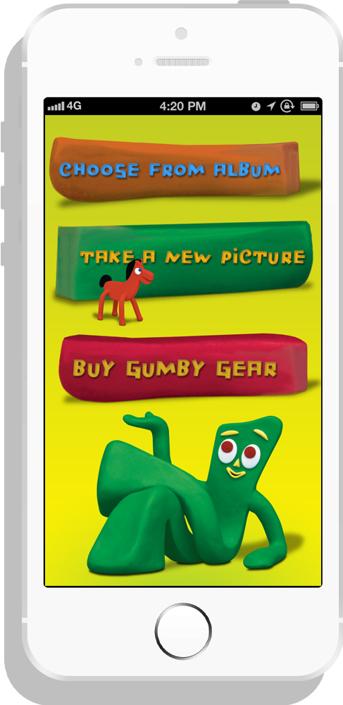 Gumby App Interfaceon Phone