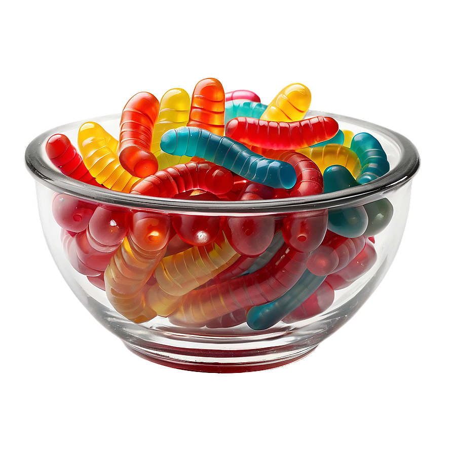 Gummy Worms In A Candy Bowl Png 06132024