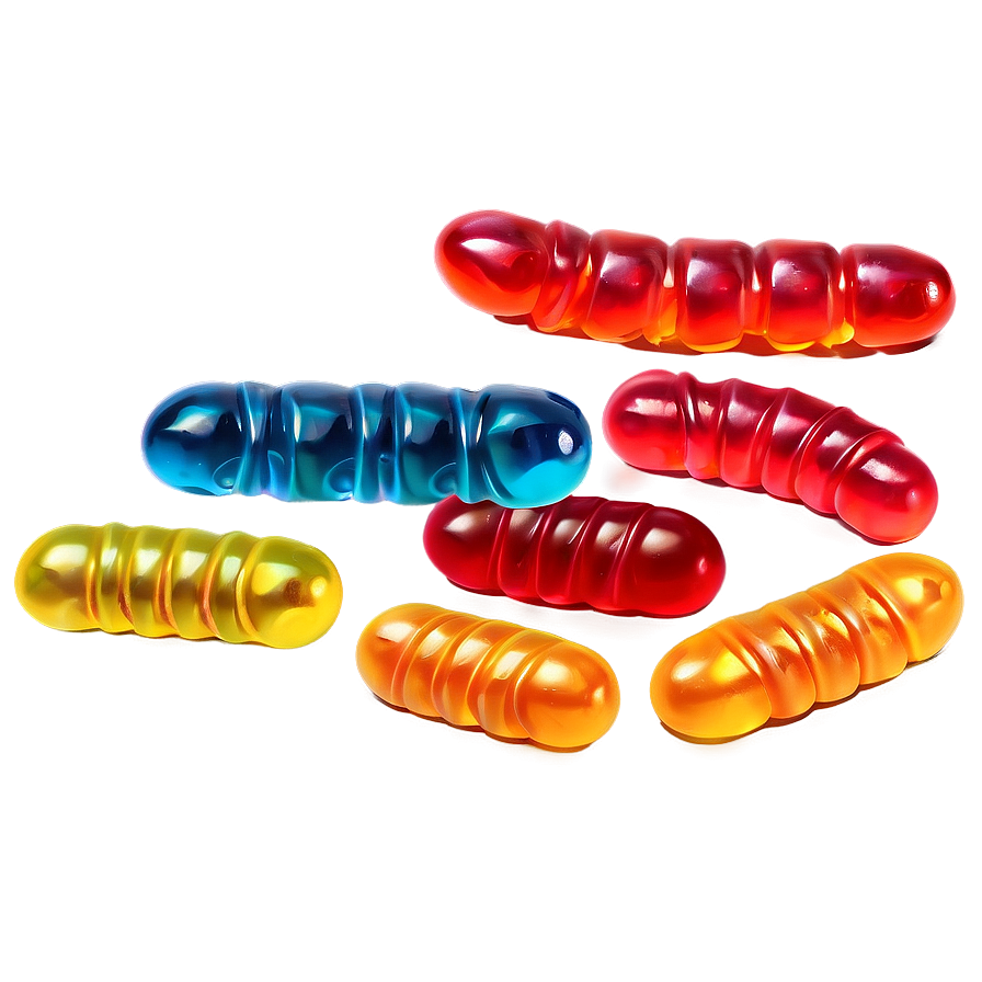 Gummy Worms On White Background Png Gnt26