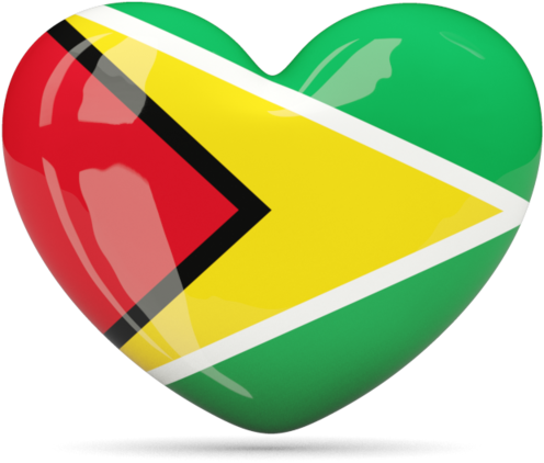 Guyana Flag Heart Shaped Graphic