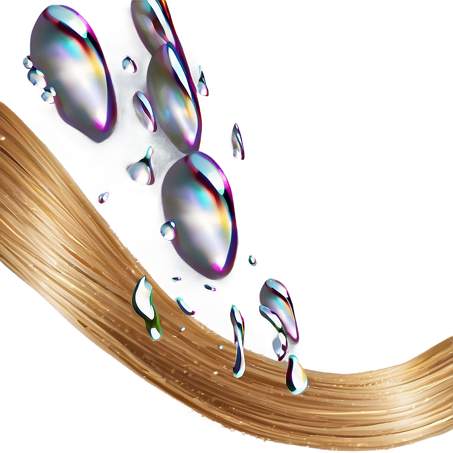 Hair Strand With Water Droplets Png Cod