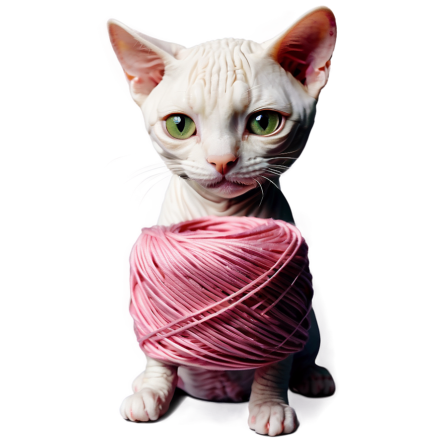 Hairless Cat And Yarn Png Kga