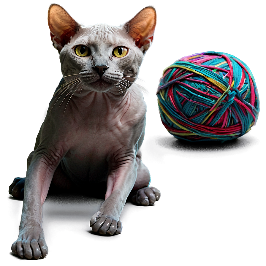 Hairless Cat And Yarn Png Ojm