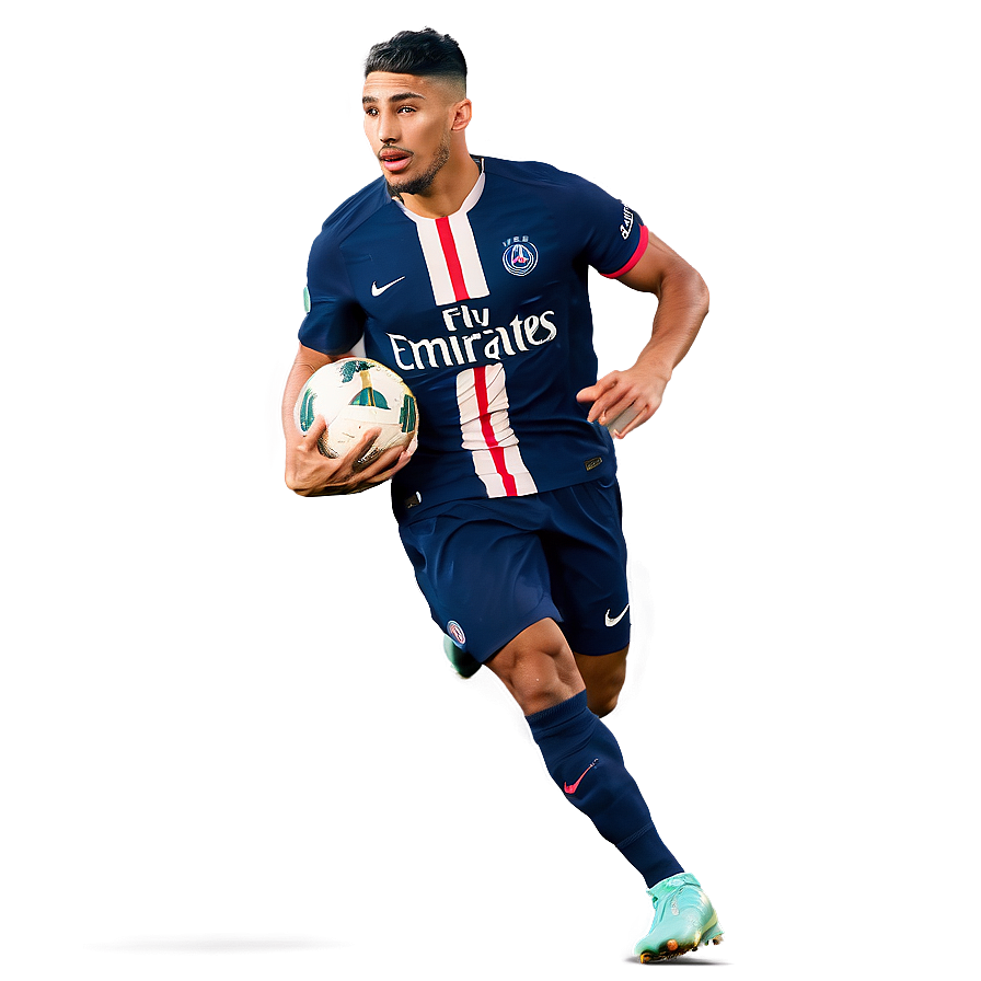 Hakimi In Action Psg Match Png 46