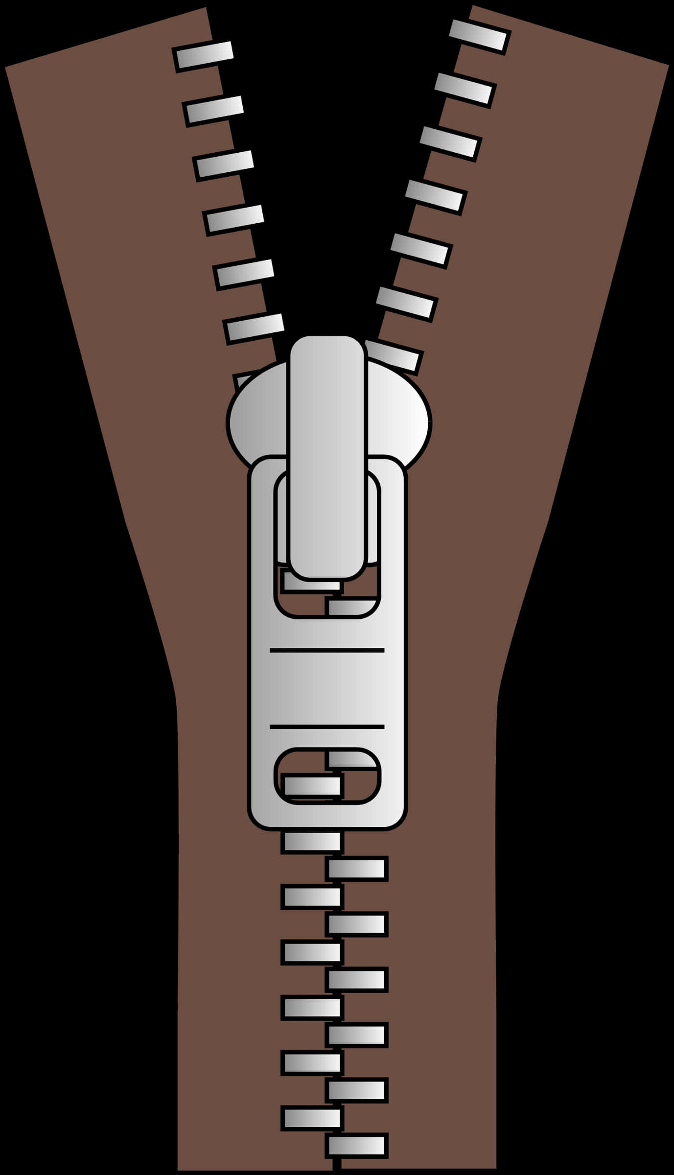 Half Unzipped Zipper Illustration