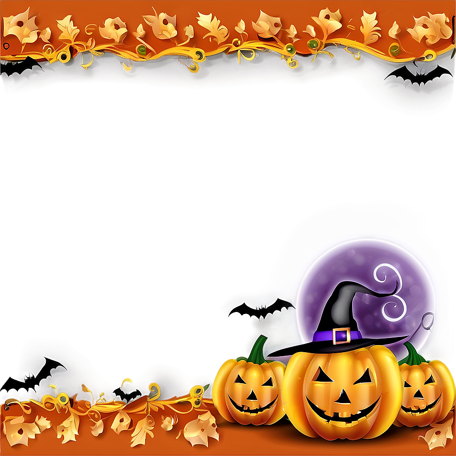 Halloween Border For Greeting Cards Png 06202024