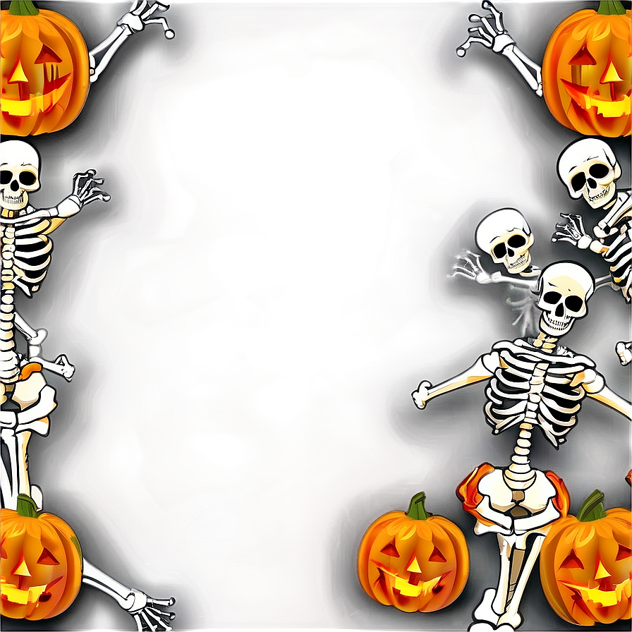 Halloween Border With Skeletons Png 06202024