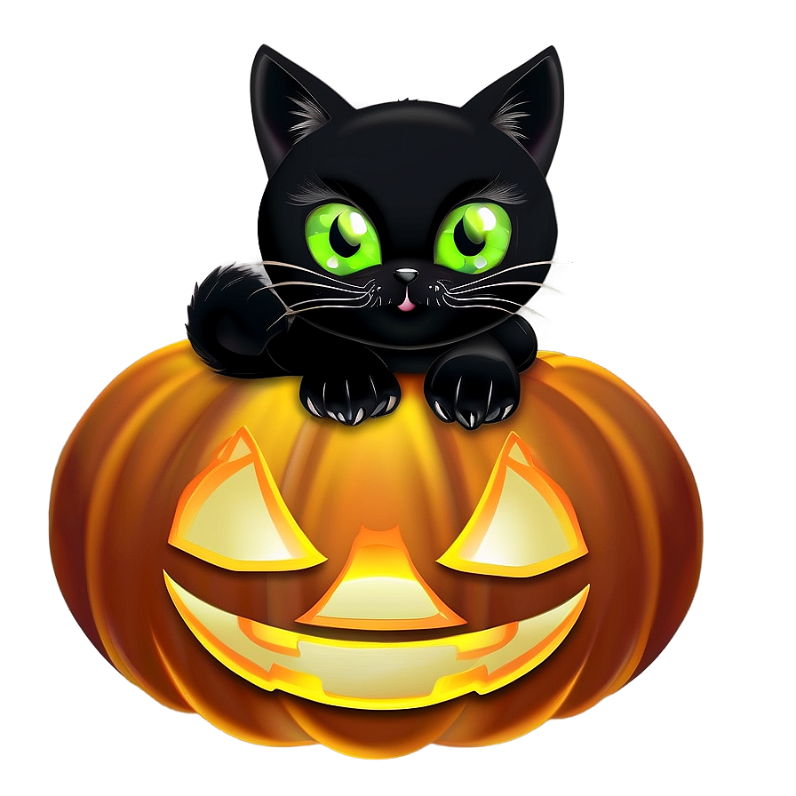 Halloween Cartoon Black Cat Png 06252024