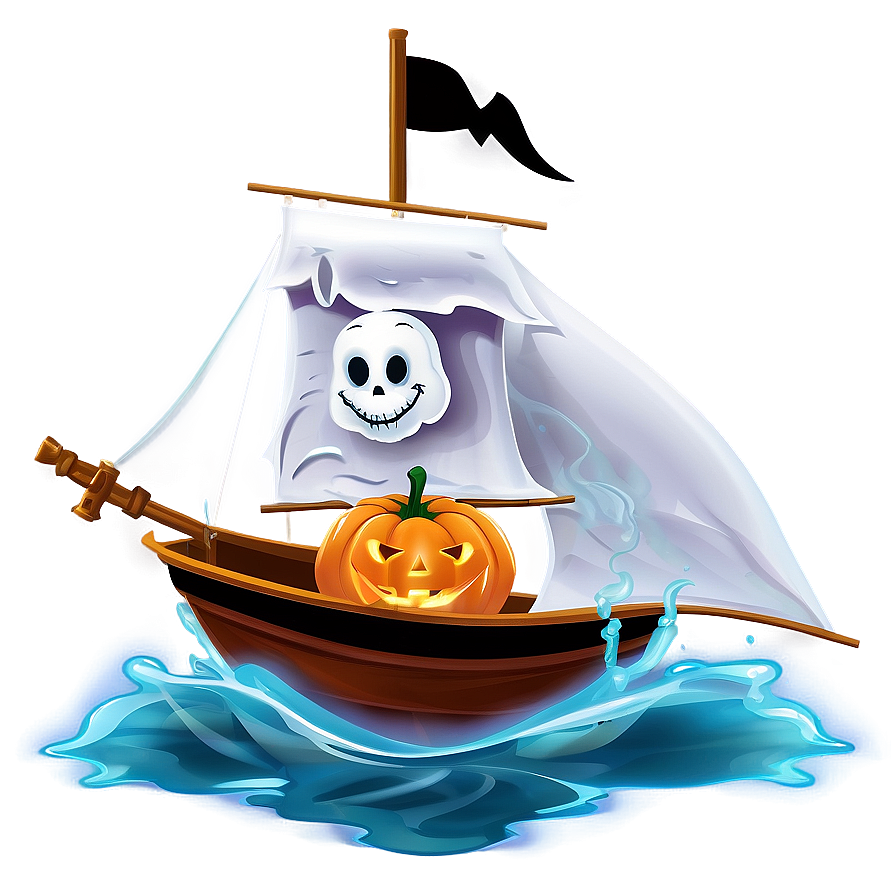 Halloween Cartoon Ghostly Ship Png 80