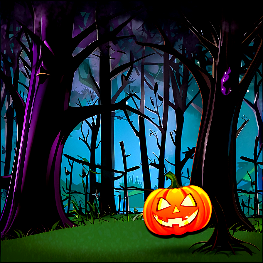 Halloween Cartoon Spooky Forest Png Lwp