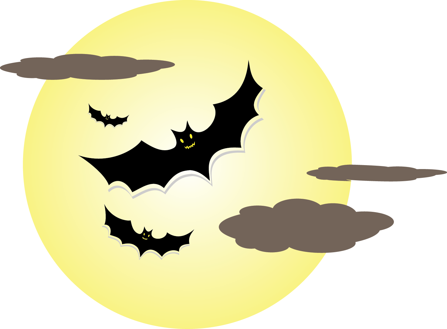 Halloween Full Moon Bats