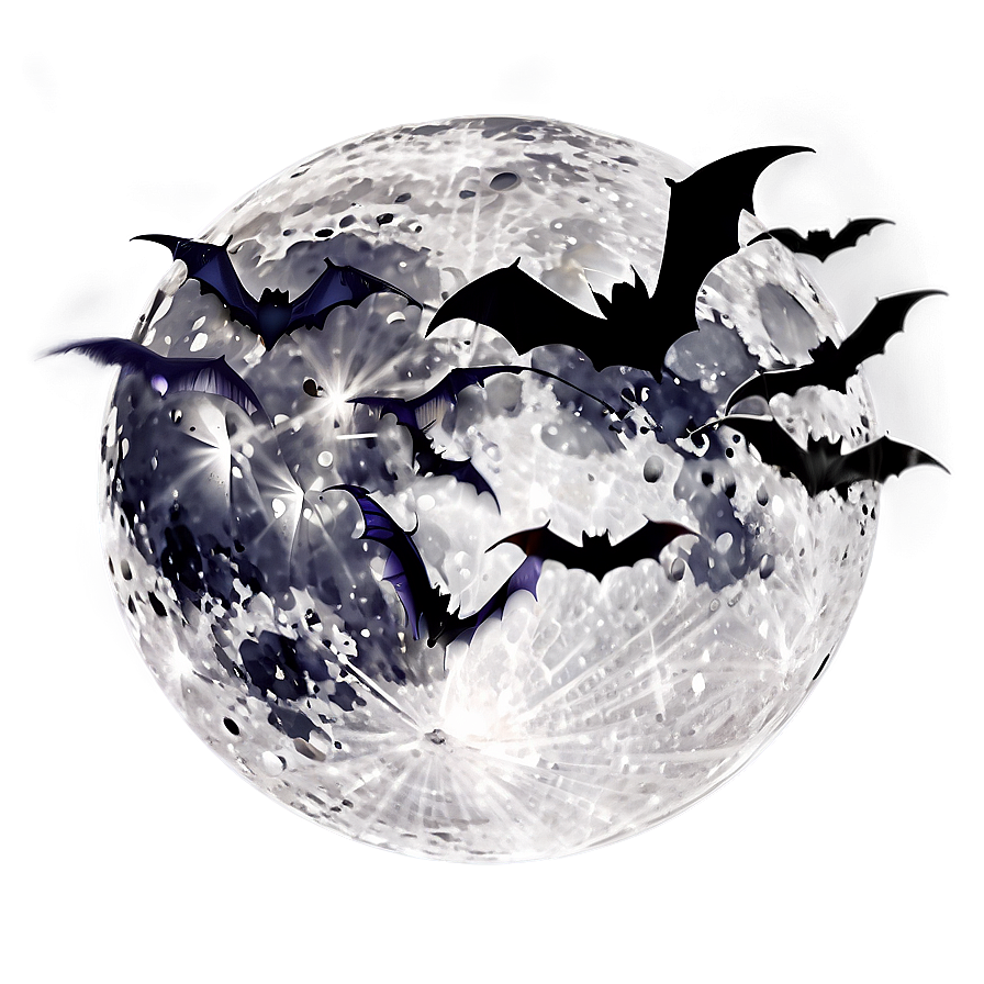 Halloween Moon And Bats Png 04292024