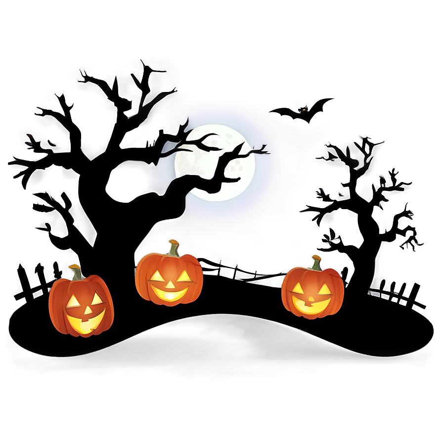 Halloween Night Cartoon Scene Png Sfw47