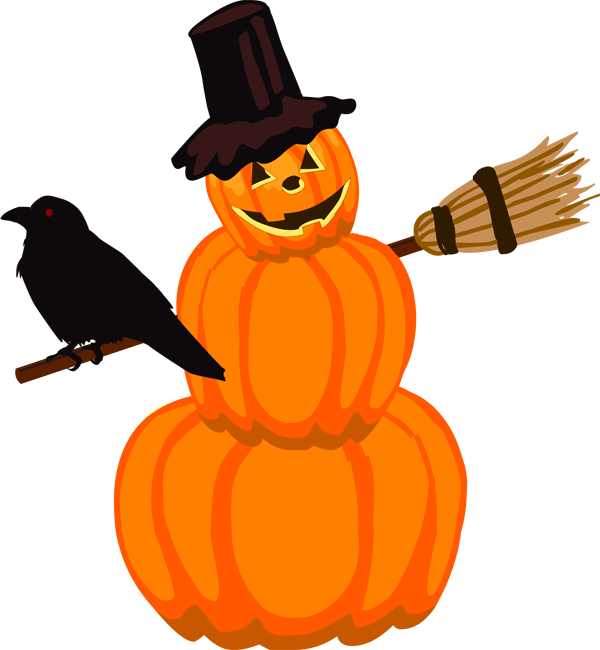 Halloween Pumpkinwith Hatand Crow