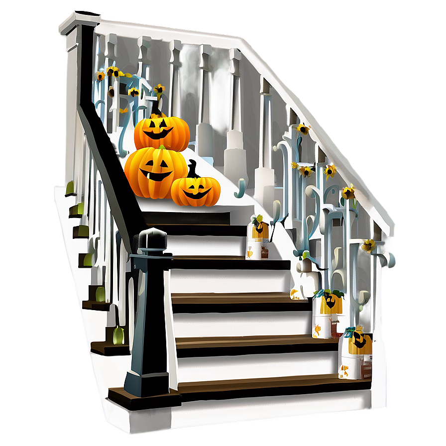 Halloween Staircase Decor Png 06212024