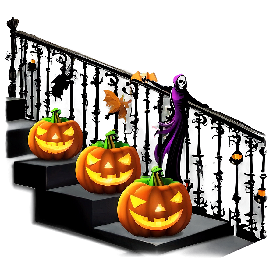 Halloween Staircase Decor Png Fgo68