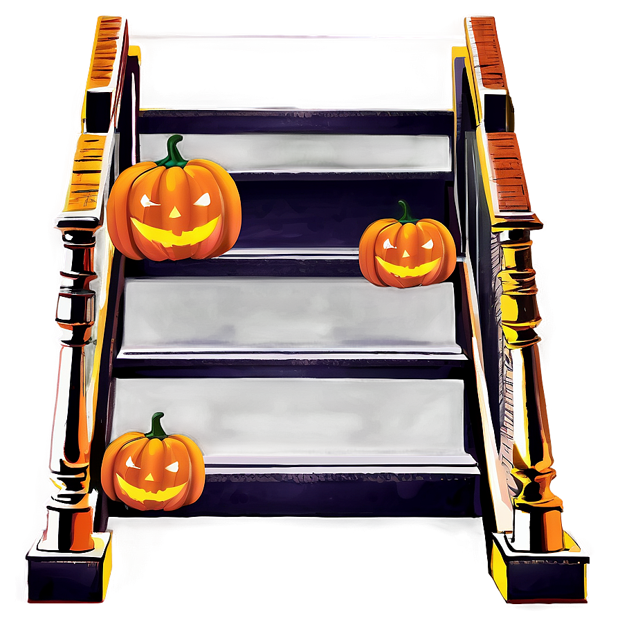 Halloween Staircase Decor Png Fwr45