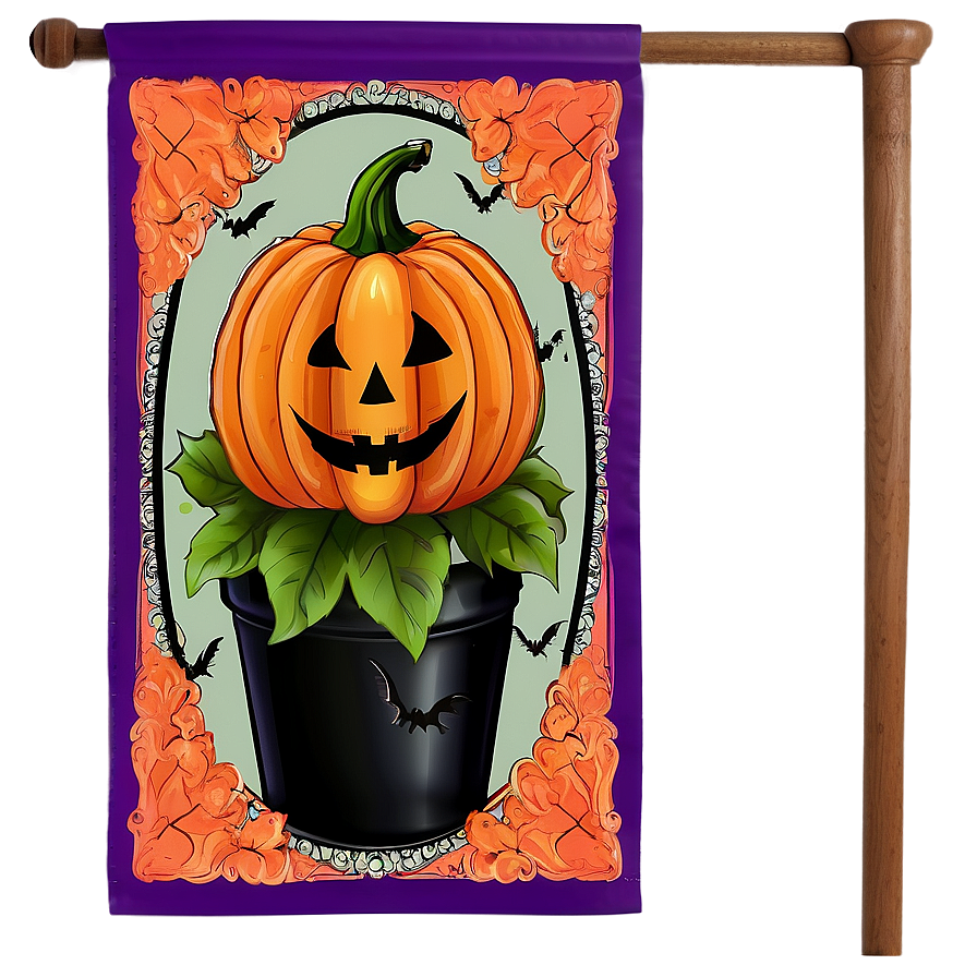 Halloween Themed Garden Flag Png Xka