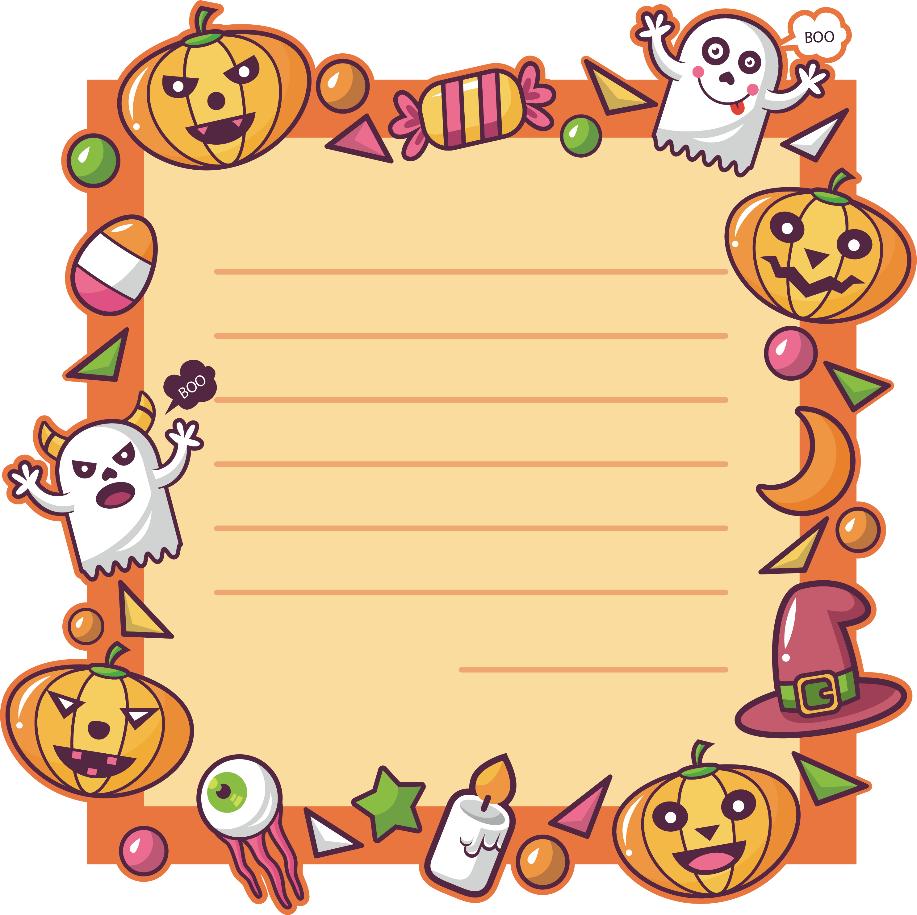 Halloween Themed Stationery Border