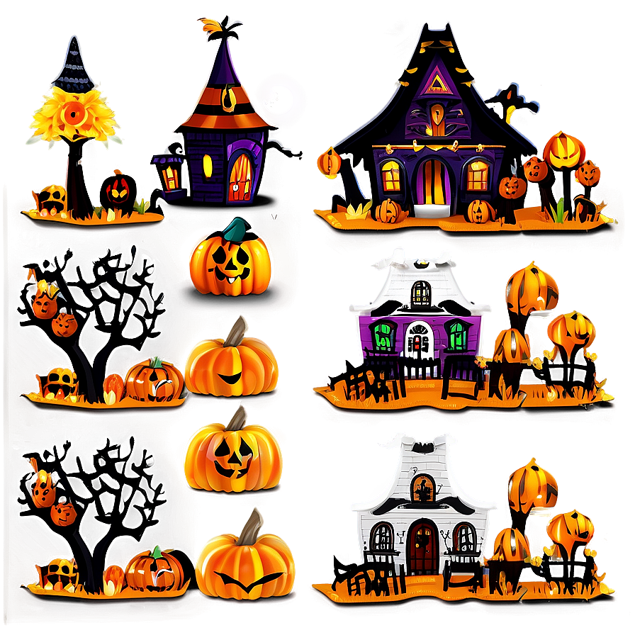 Halloween Village Sets Png 06212024