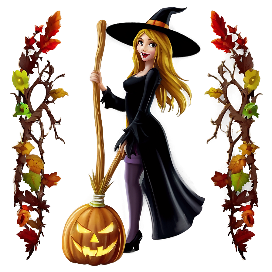 Halloween Witch Broom Png 04292024